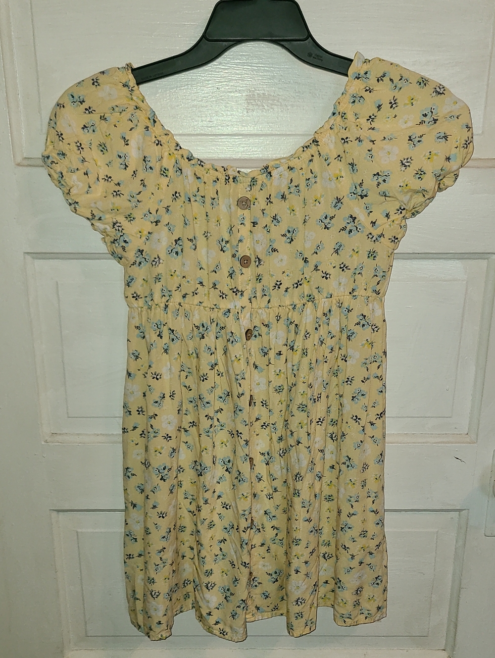 Epic Threads Yellow Floral Button-Front Casual Dress